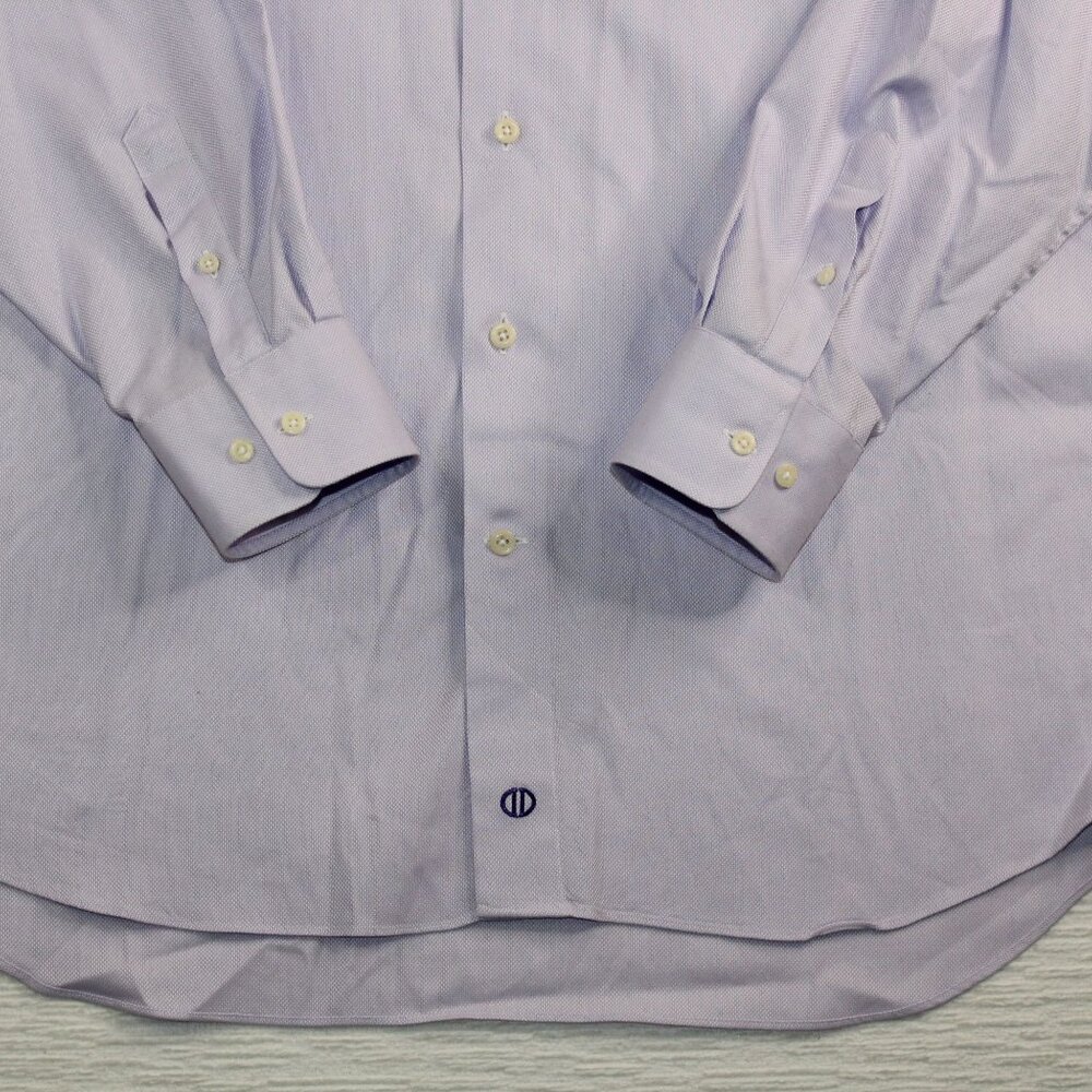 David Donahue Mens Neck 17 Light Purple Dress Shirt Business Attire - Picture 5 of 11